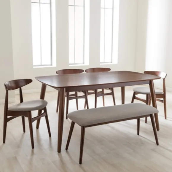 Kirkland's Home Dining Tables-Wood 6-Pc. Mid-Century Modern Dining Set