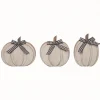 Kirkland's Home Statues & Figurines-Wood Pumpkins With Bows, Set Of 3