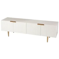 Kirkland's Home Tv Stands & Media Consoles-Wood Ribbed Doors Media Cabinet