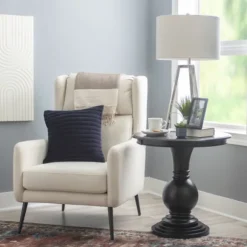 Kirkland's Home Accent & End Tables-Wood Round Base Side Table