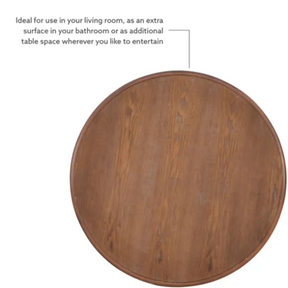 Kirkland's Home Accent & End Tables-Wood Round Base Side Table