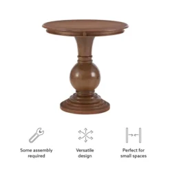 Kirkland's Home Accent & End Tables-Wood Round Base Side Table