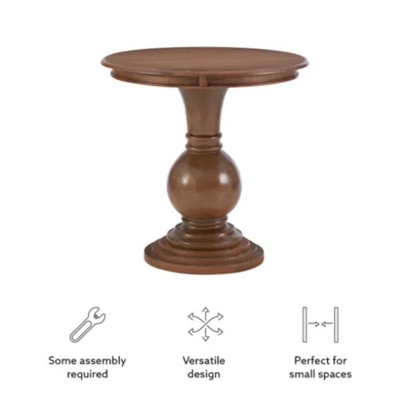 Kirkland's Home Accent & End Tables-Wood Round Base Side Table