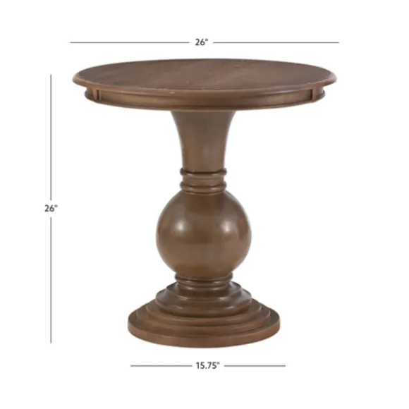 Kirkland's Home Accent & End Tables-Wood Round Base Side Table