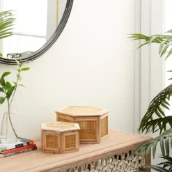 Kirkland's Home Baskets & Boxes-Wood Screen Panel Boxes, Set Of 2