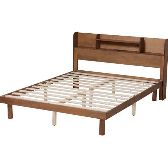 Kirkland's Home Beds & Headboards-Wood Shelves Full Platform Bed