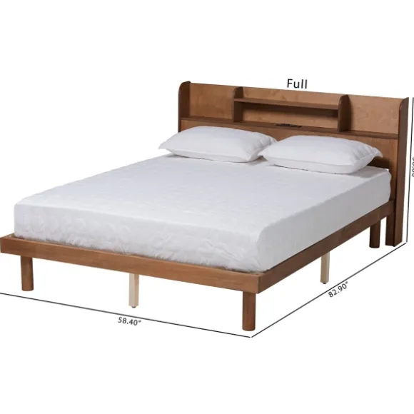 Kirkland's Home Beds & Headboards-Wood Shelves Queen Platform Bed