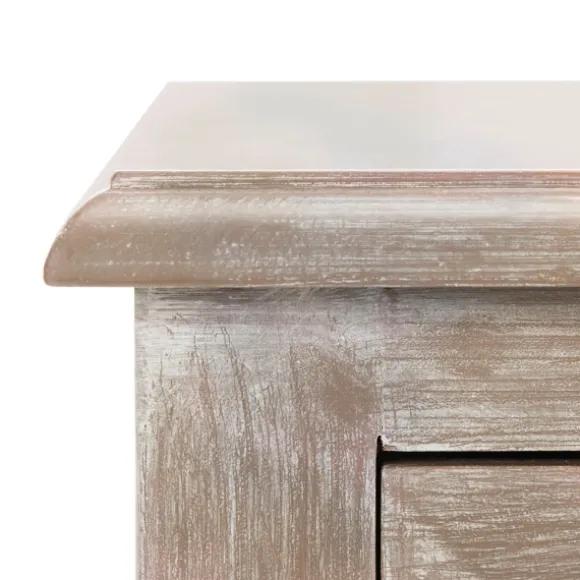 Kirkland's Home Accent & End Tables-Wood Side Table With Baskets