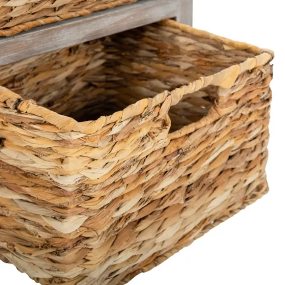 Kirkland's Home Accent & End Tables-Wood Side Table With Baskets