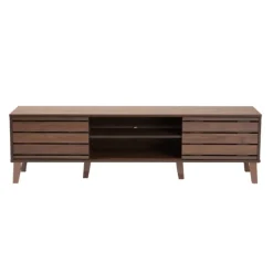 Kirkland's Home Tv Stands & Media Consoles-Wood Slatted Midcentury Tv Stand