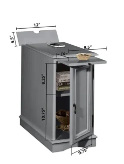 Kirkland's Home Accent & End Tables-Wood Storage And Charging Accent Table