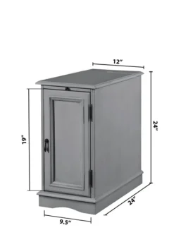 Kirkland's Home Accent & End Tables-Wood Storage And Charging Accent Table