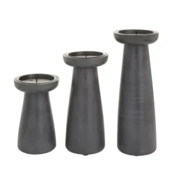 Kirkland's Home Candle Holders-Wood Tapered 3-Pc. Pillar Candle Holder Set