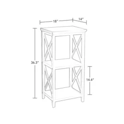 Kirkland's Home Bathroom Furniture-Wood 2-Tier Storage Shelf