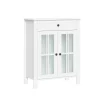 Kirkland's Home Bathroom Furniture-Wood Two Pane Glass Doors Floor Cabinet