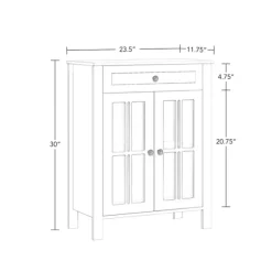 Kirkland's Home Bathroom Furniture-Wood Two Pane Glass Doors Floor Cabinet