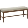 Kirkland's Home Benches & Ottomans-Wood Upholstered Burlap Seat Bench