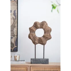 Kirkland's Home Statues & Figurines-Wood Wave Ring Figurine
