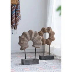 Kirkland's Home Statues & Figurines-Wood Wave Ring Figurine