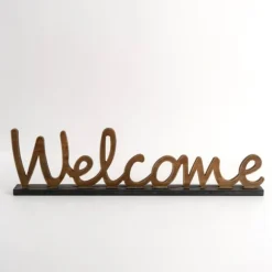 Kirkland's Home Statues & Figurines-Wood Welcome Tabletop Sign