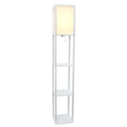Kirkland's Home Floor Lamps-Wooden Column Shelf Floor Lamp