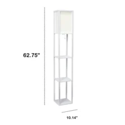 Kirkland's Home Floor Lamps-Wooden Column Shelf Floor Lamp