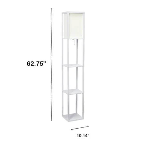 Kirkland's Home Floor Lamps-Wooden Column Shelf Floor Lamp