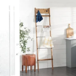 Kirkland's Home Decorative Accents-Wooden Leaning Ladder With Hooks