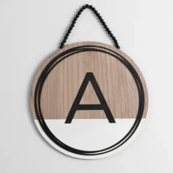 Kirkland's Home Monogram Wall Decor-Wooden Neutral Beaded Monogram A Plaque