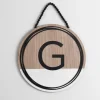 Kirkland's Home Monogram Wall Decor-Wooden Neutral Beaded Monogram G Plaque