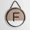 Kirkland's Home Monogram Wall Decor-Wooden Neutral Beaded Monogram F Plaque