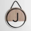 Kirkland's Home Monogram Wall Decor-Wooden Neutral Beaded Monogram J Plaque