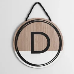 Kirkland's Home Monogram Wall Decor-Wooden Neutral Beaded Monogram D Plaque
