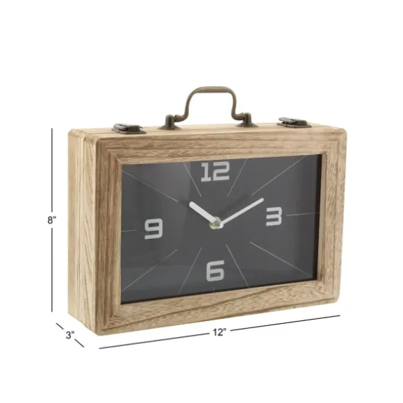 Kirkland's Home Decorative Accents-Wooden Novelty Briefcase Clock