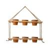 Kirkland's Home Shelves-Wooden 2-Tier Hanging Shelf With Clay Pots