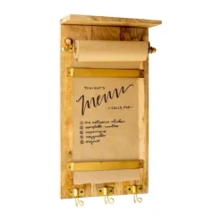 Kirkland's Home Wall Storage-Wooden Wall Note Roll With Hooks