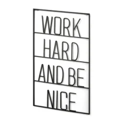 Kirkland's Home Wall Quotes & Signs-Word Hard And Be Nice Metal Wall Plaque