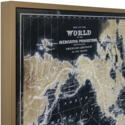 Kirkland's Home Framed Art-World Map On Black Framed Art Print