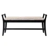 Kirkland's Home Benches & Ottomans-Woven Hyacinth And Black Wood Bench