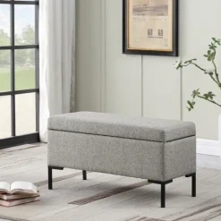 Kirkland's Home Benches & Ottomans-Woven Polyester Storage Bench