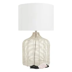 Kirkland's Home Table Lamps-Woven Rattan Table Lamp