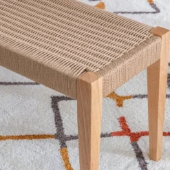 Kirkland's Home Dining Chairs-Woven Rope Wood Dining Bench