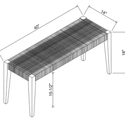 Kirkland's Home Dining Chairs-Woven Rope Wood Dining Bench