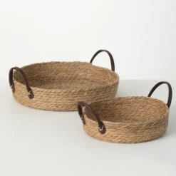 Kirkland's Home Baskets & Boxes-Woven Wicker Baskets With Handles, Set Of 2