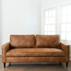 Kirkland's Home Sofas & Loveseats-Wyatt Faux Leather Sofa