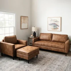 Kirkland's Home Sofas & Loveseats-Wyatt Faux Leather Sofa