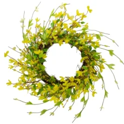 Kirkland's Home Wreaths-Yellow Forsythia Spiral Wreath