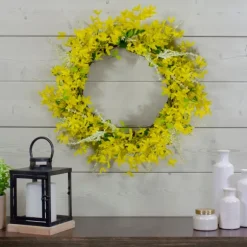 Kirkland's Home Wreaths-Yellow Jasmine Spiral Wreath