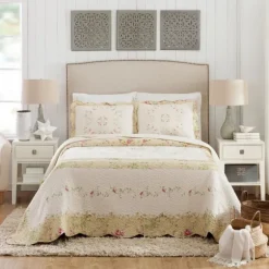 Kirkland's Home Bedspreads & Coverlets-Yellow Prairie Bloom King Bedspread