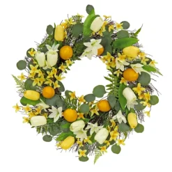 Kirkland's Home Wreaths-Yellow Tulip And Lemon Wreath